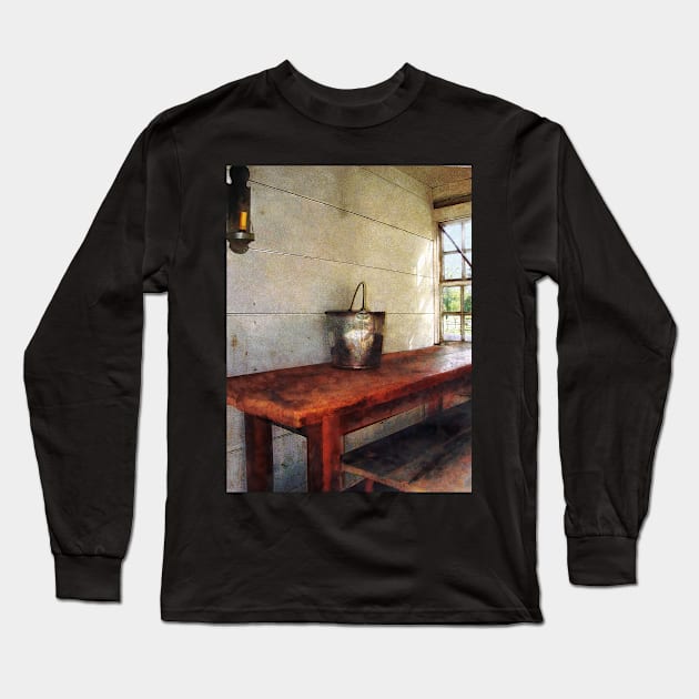 Farms - Milk Pail Long Sleeve T-Shirt by SusanSavad